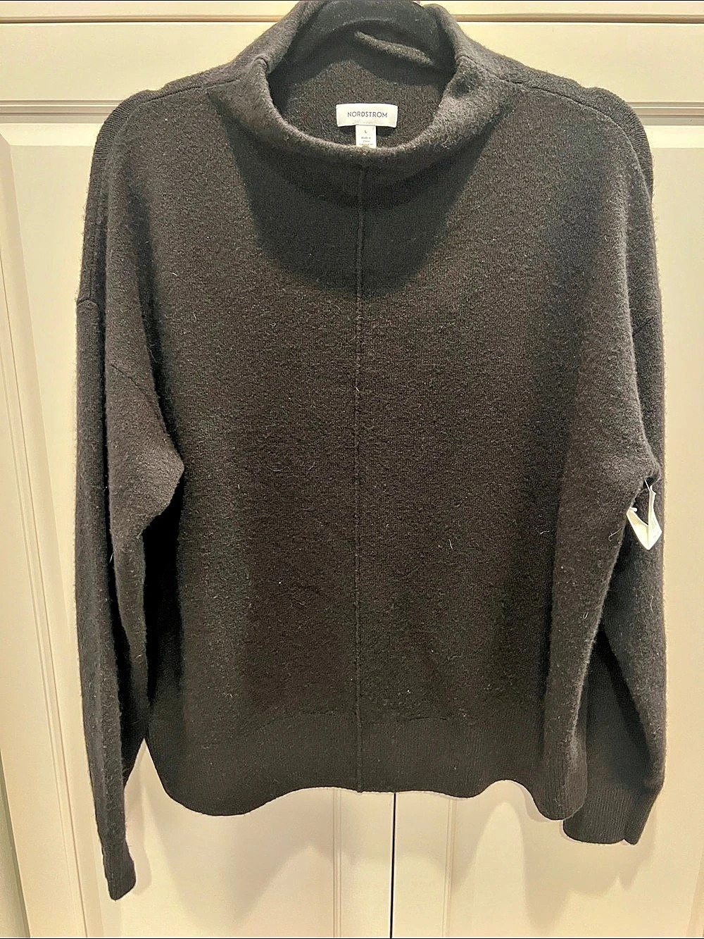 Nordstrom Black Cowl Neck Sweater Size Large Like New